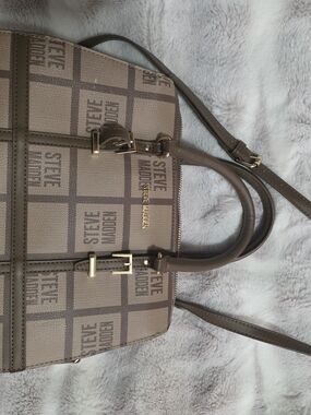 Steve Madden Taupe Logo Tote Bag